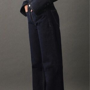 Mango Dark Blue Straight Leg Jeans